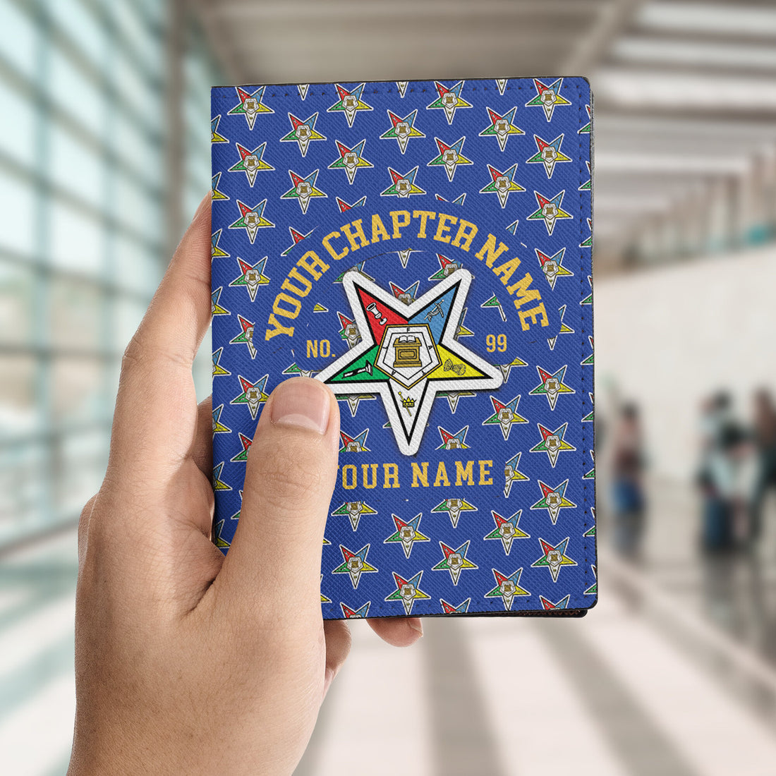 Custom Name OES Order Of The Eastern Star Leather Passport Holder