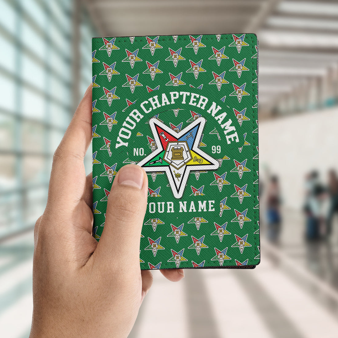 Custom Name OES Order Of The Eastern Star Leather Passport Holder