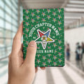 Custom Name OES Order Of The Eastern Star Leather Passport Holder - FUKAMASONIC