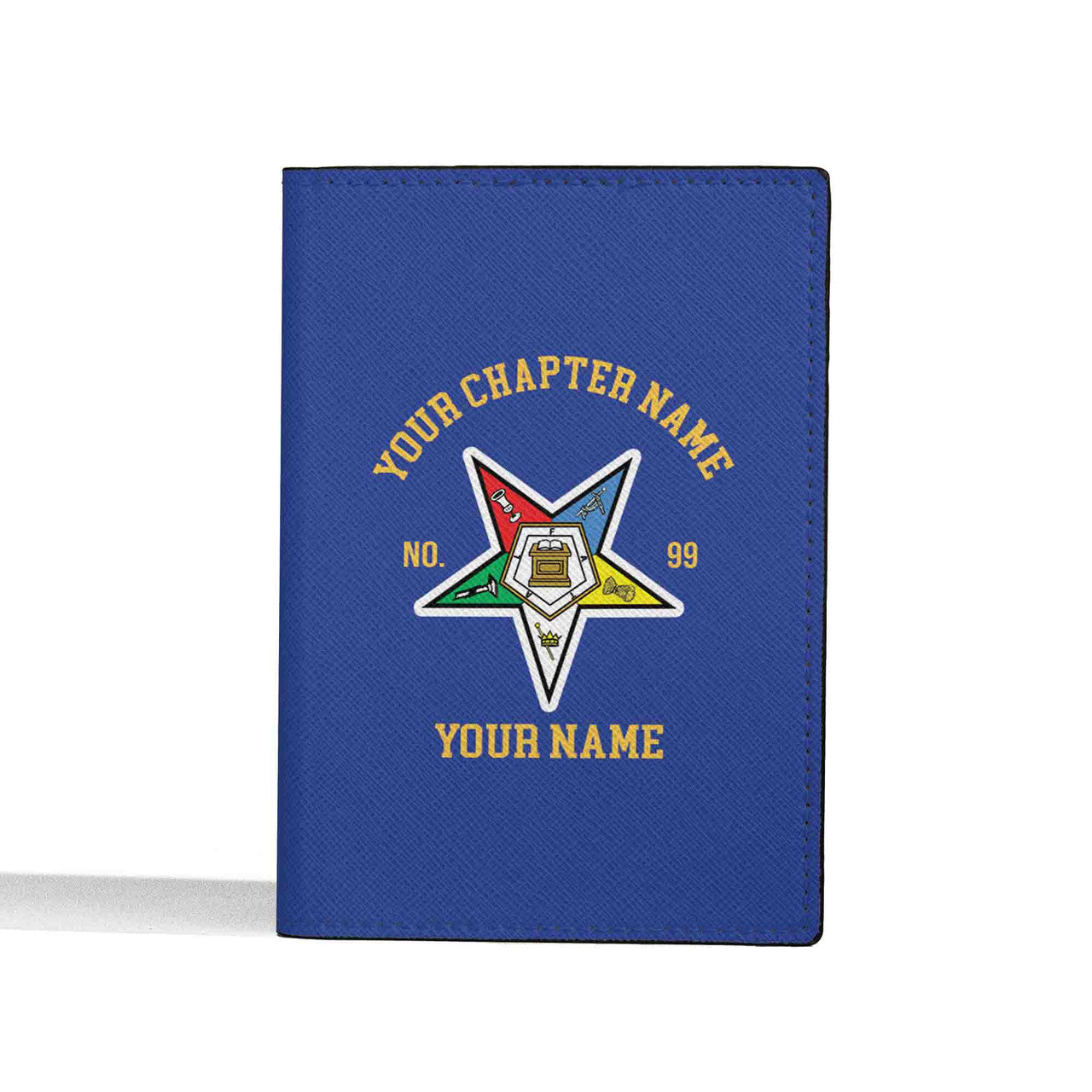 Customize Name OES Order Of The Eastern Star Leather Passport Holder - FUKAMASONIC
