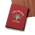 Custom Name OES Sistars Order Of The Eastern Star Leather Passport Holder - FUKAMASONIC