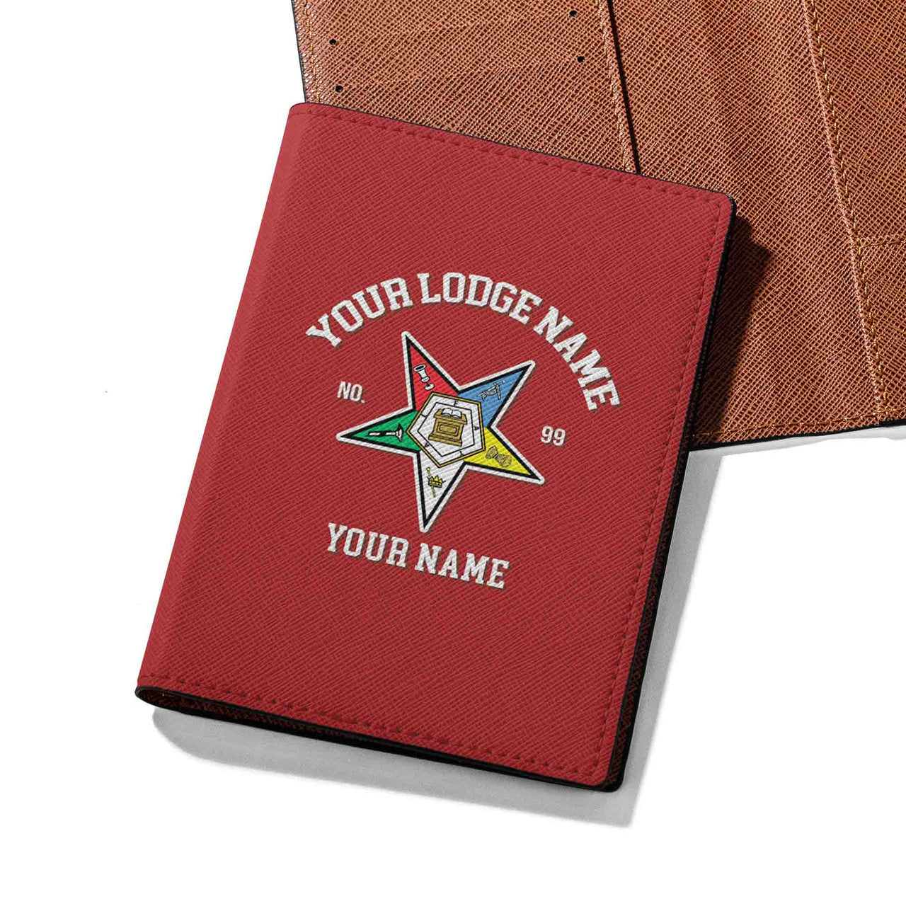 Custom Name OES Sistars Order Of The Eastern Star Leather Passport Holder - FUKAMASONIC