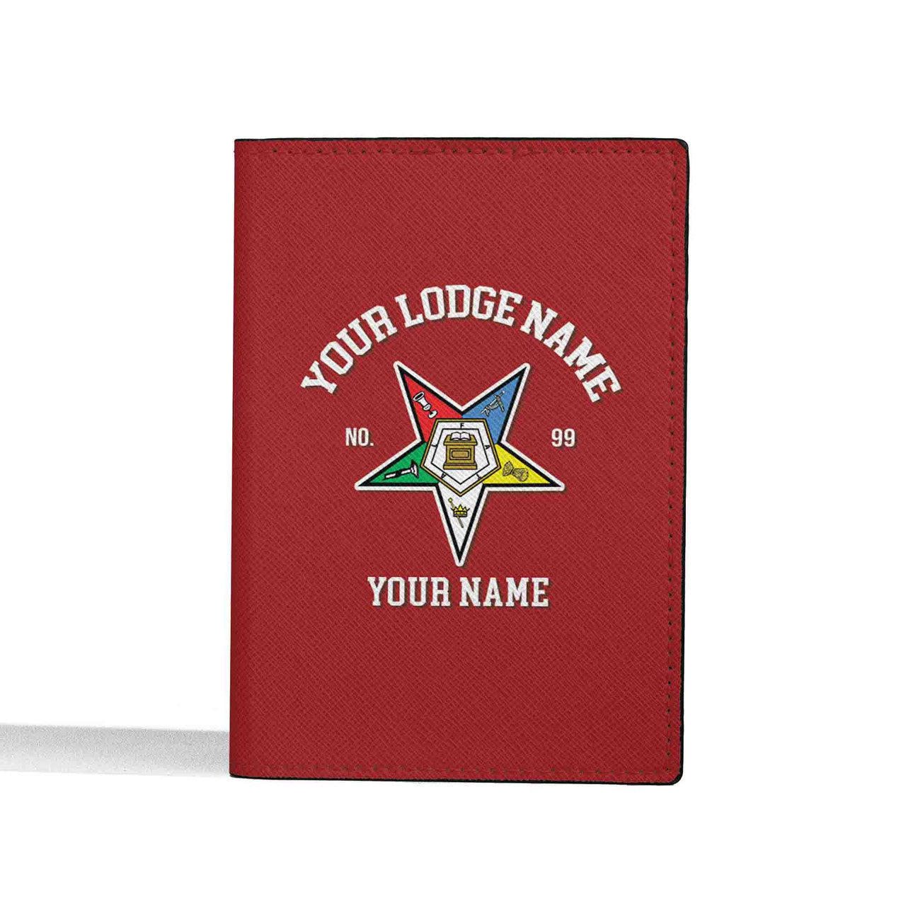 Custom Name OES Sistars Order Of The Eastern Star Leather Passport Holder - FUKAMASONIC