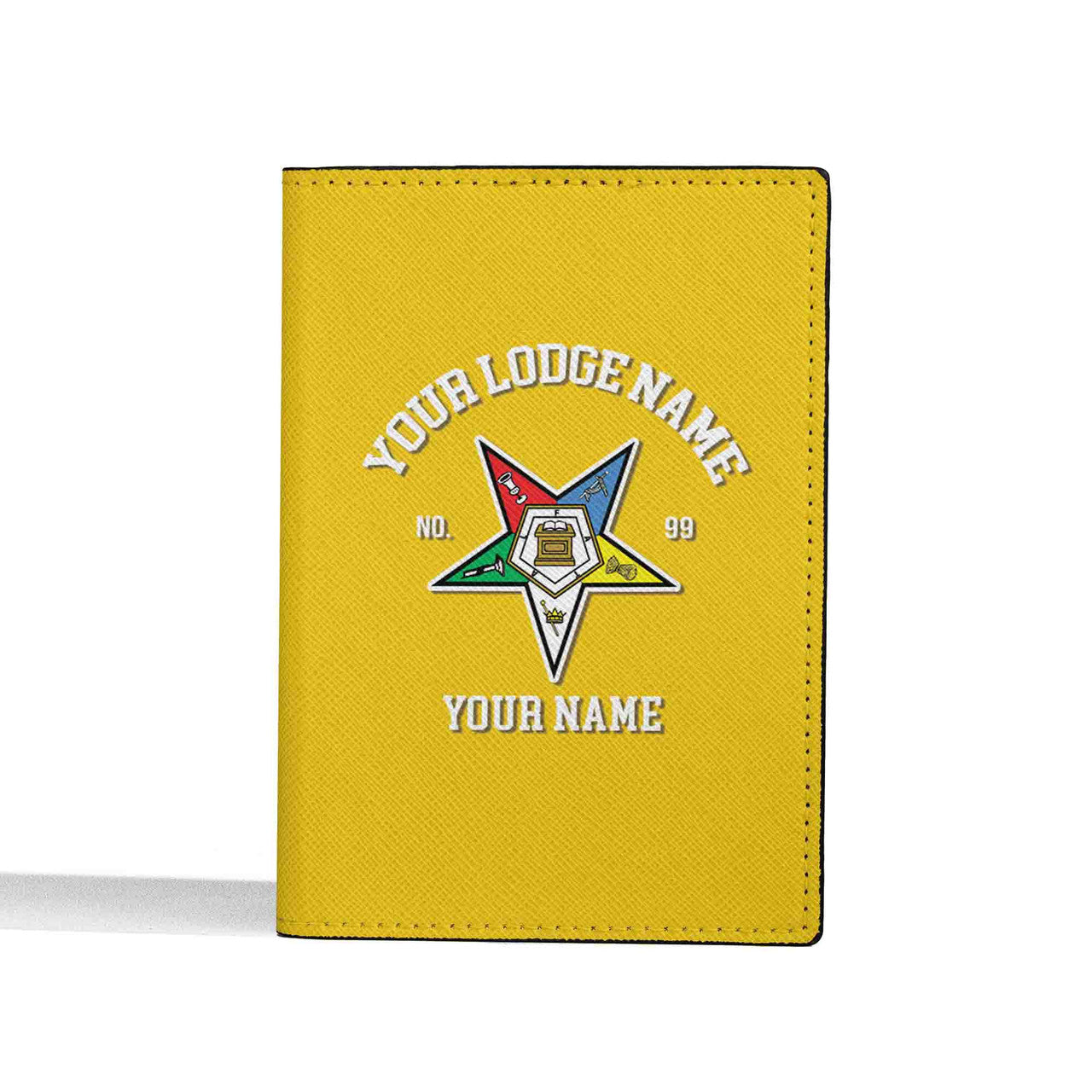 Custom Name OES Sistars Order Of The Eastern Star Leather Passport Holder - FUKAMASONIC