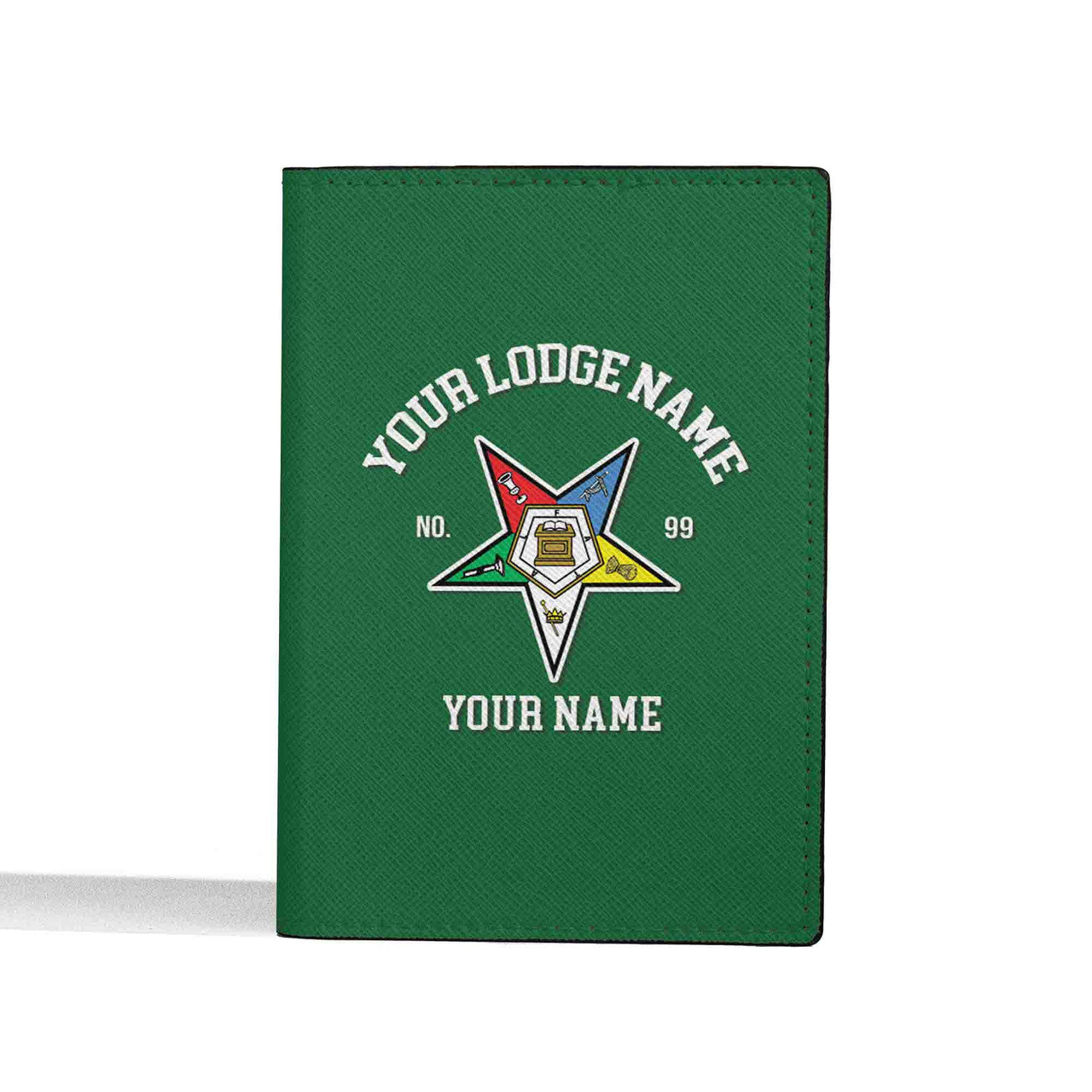 Custom Name OES Sistars Order Of The Eastern Star Leather Passport Holder - FUKAMASONIC