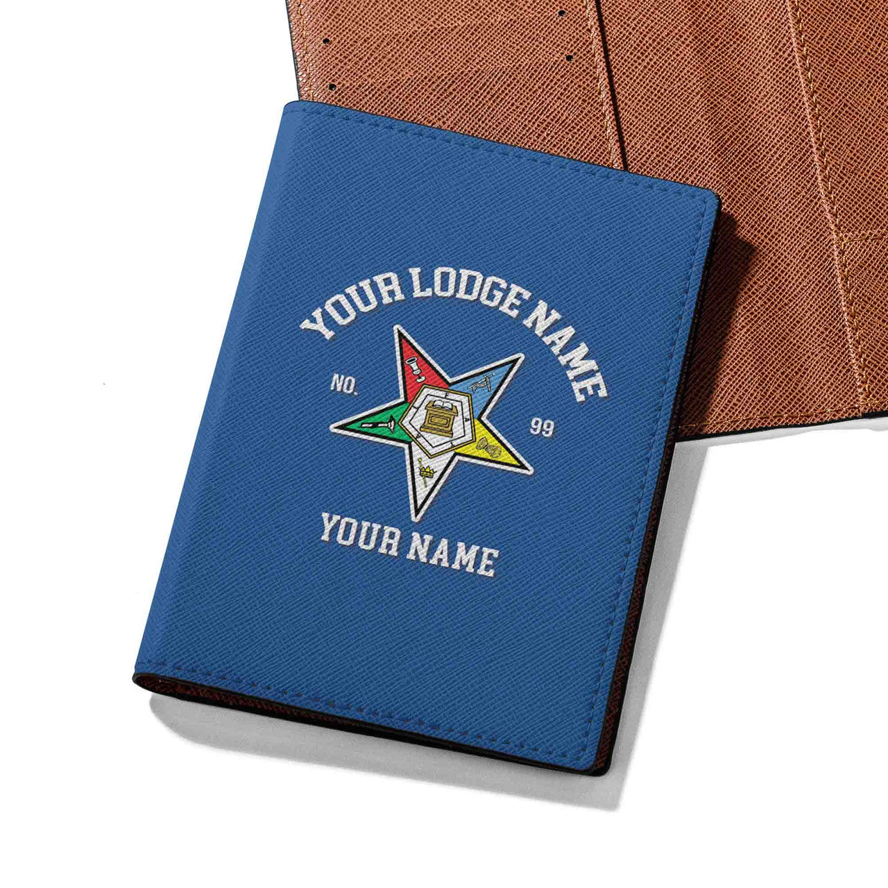 Custom Name OES Sistars Order Of The Eastern Star Leather Passport Holder - FUKAMASONIC