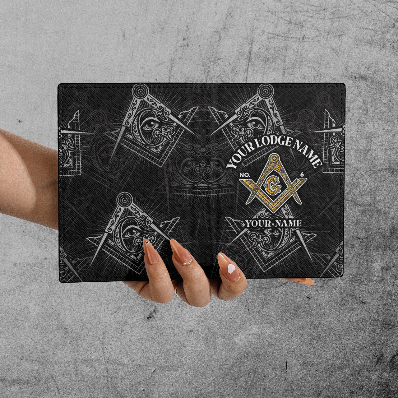 Customize Name Lodge Name Freemasonry Masonic Leather Passport Holder - FUKAMASONIC