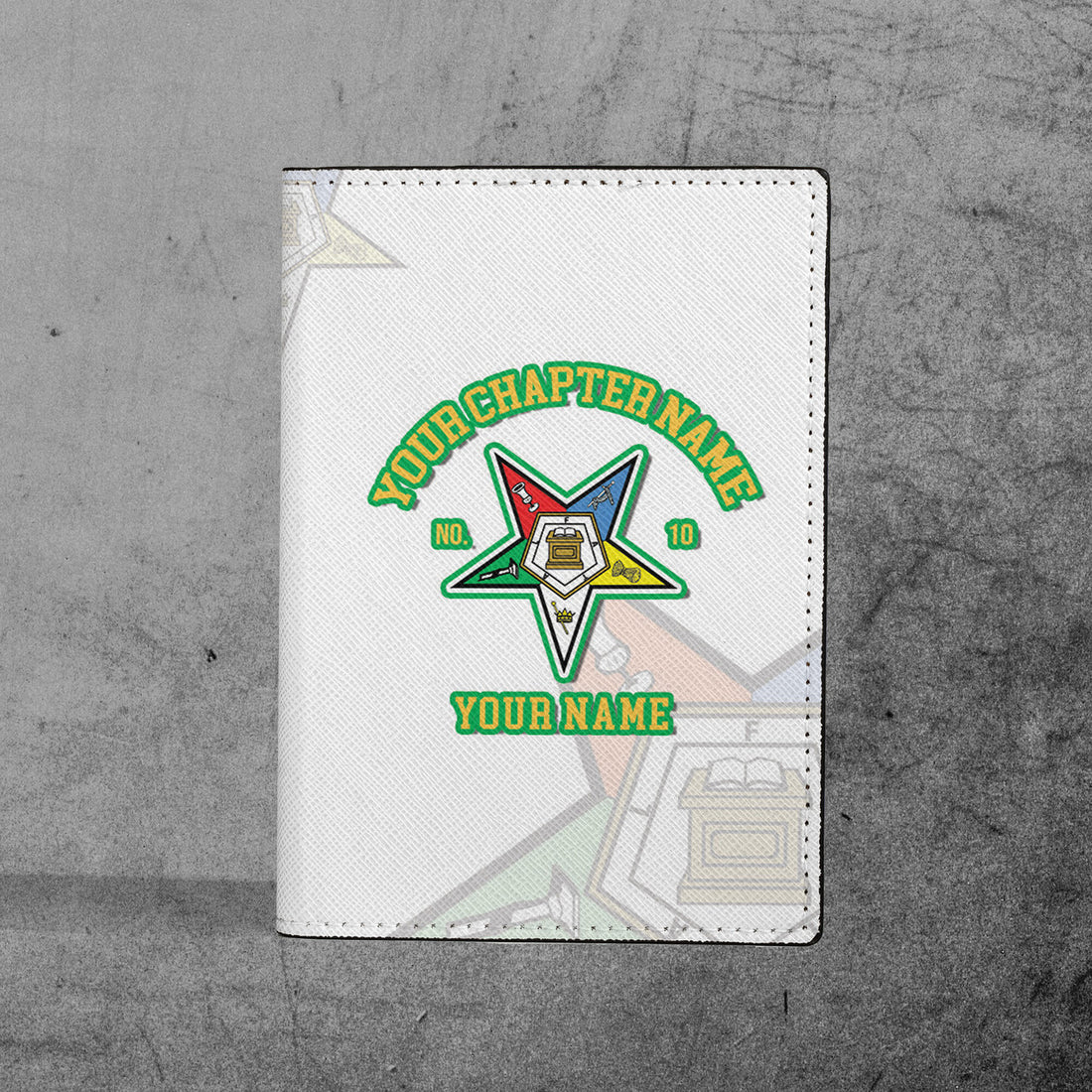 Custom Name Chapter Order of the Eastern Star OES Leather Passport Holder