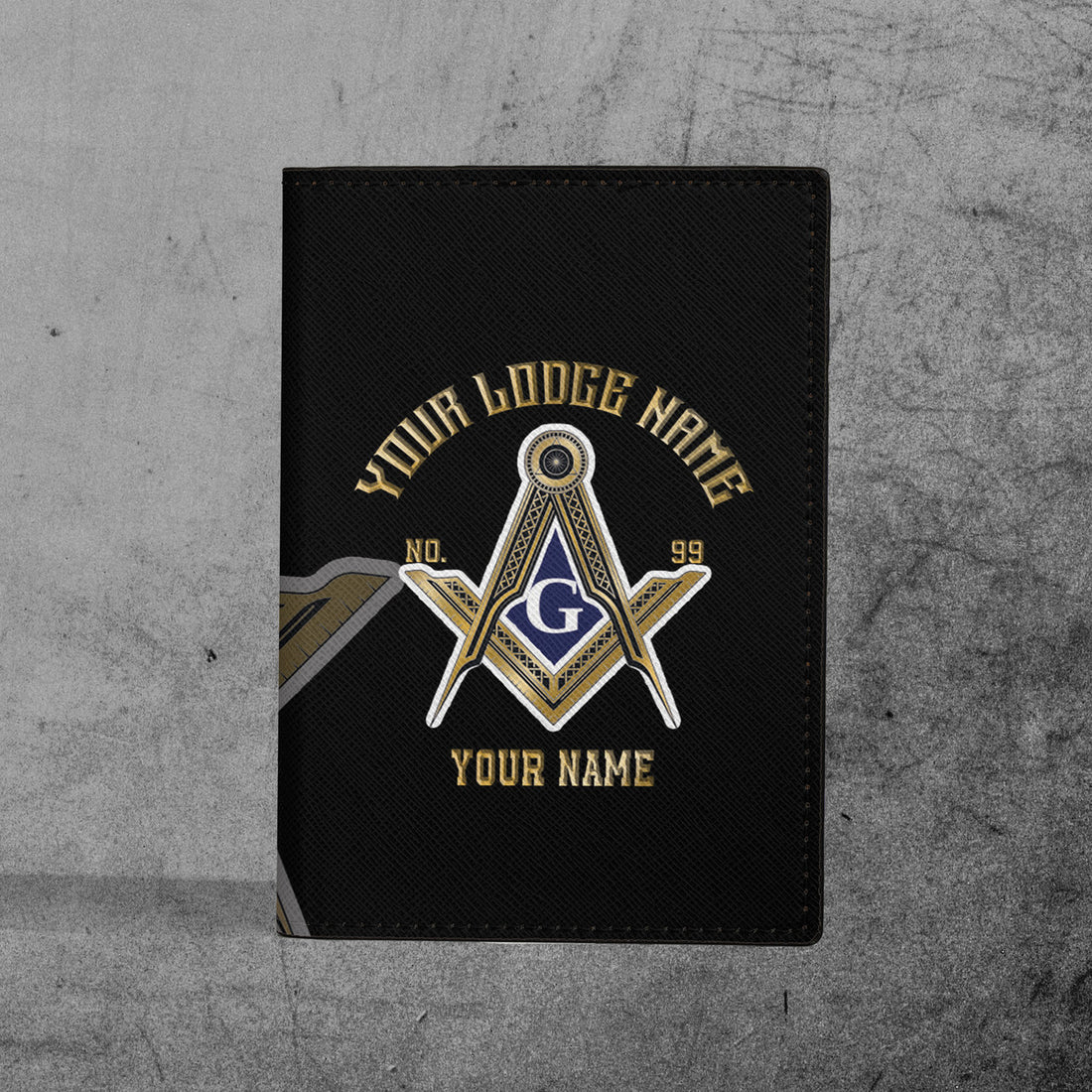 Custom Name Logde Name Masonic Freemasonry Leather Passport Holder