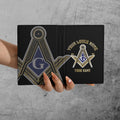 Custom Name Logde Name Masonic Freemasonry Leather Passport Holder - FUKAMASONIC