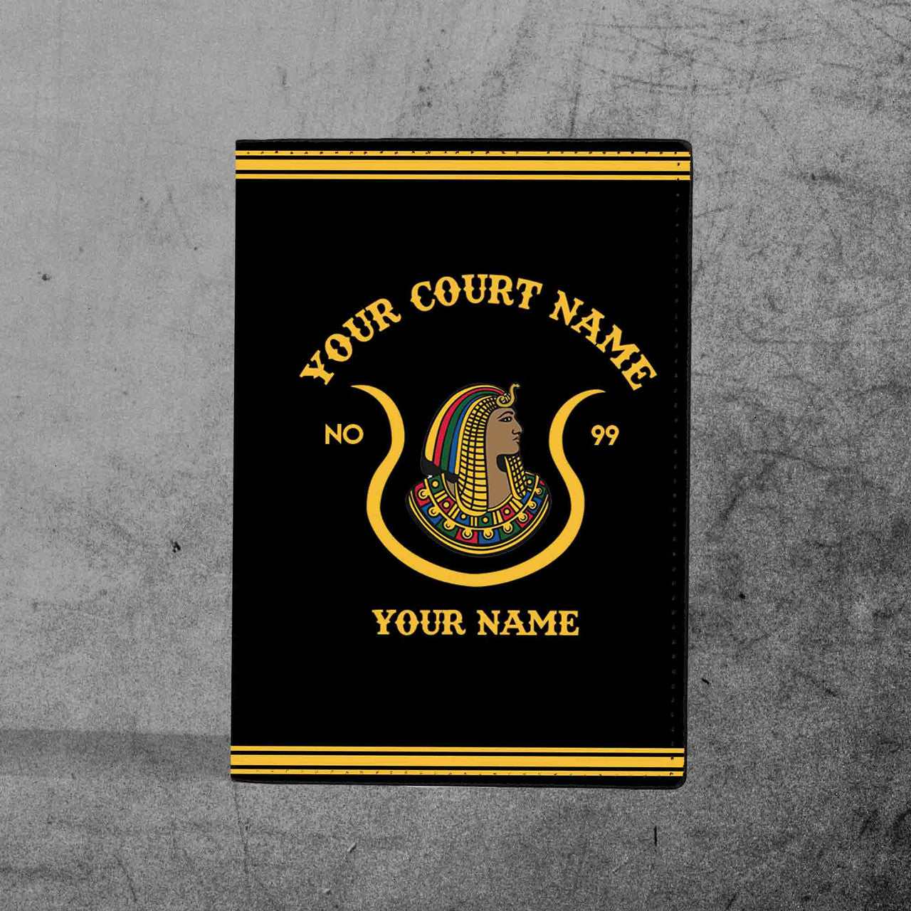 Custom Name Daughters of Ancient Egyptian D.O.I Fraternity Masonic Leather Passport Holder - FUKAMASONIC