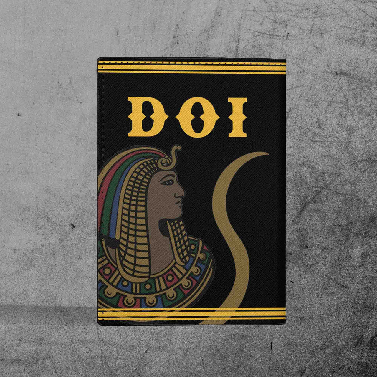 Custom Name Daughters of Ancient Egyptian D.O.I Fraternity Masonic Leather Passport Holder - FUKAMASONIC