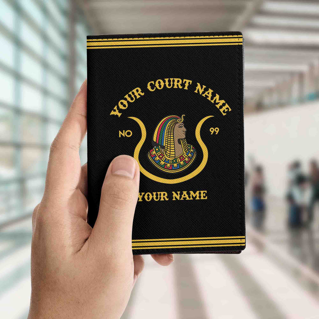 Custom Name Daughters of Ancient Egyptian D.O.I Fraternity Masonic Leather Passport Holder
