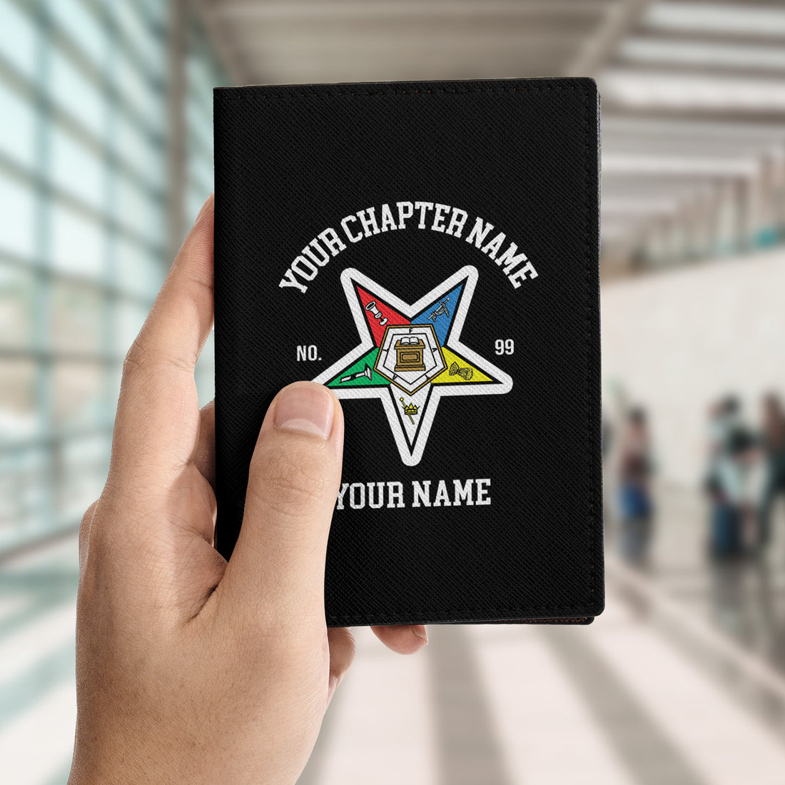 Custom Name Chapter Name Order of the Eastern Star Sistar Leather Passport Holder
