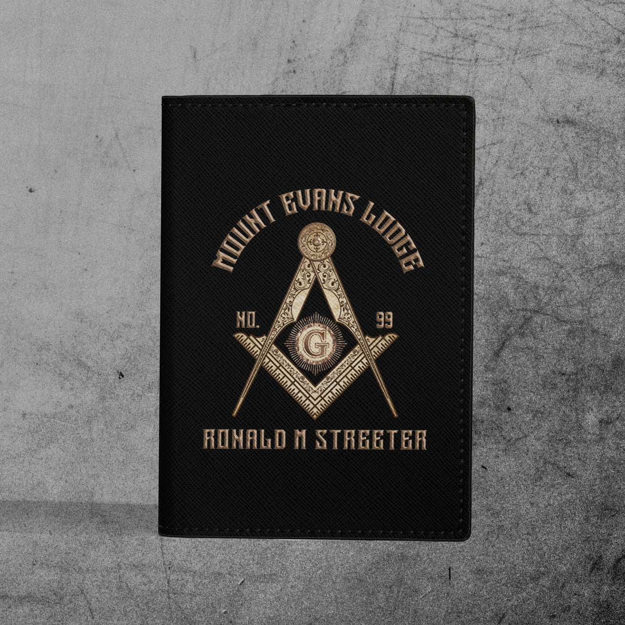Customize Lodge Name and Number Rose Gold Freemason Leather Passport Holder - FUKAMASONIC