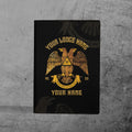 Custom Scottish Rite 32 Degree Emblem Masonic Leather Passport Holder - FUKAMASONIC