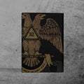 Custom Scottish Rite 32 Degree Emblem Masonic Leather Passport Holder - FUKAMASONIC