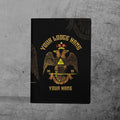 Custom Scottish Rite 33 Degree Emblem Masonic Leather Passport Holder - FUKAMASONIC