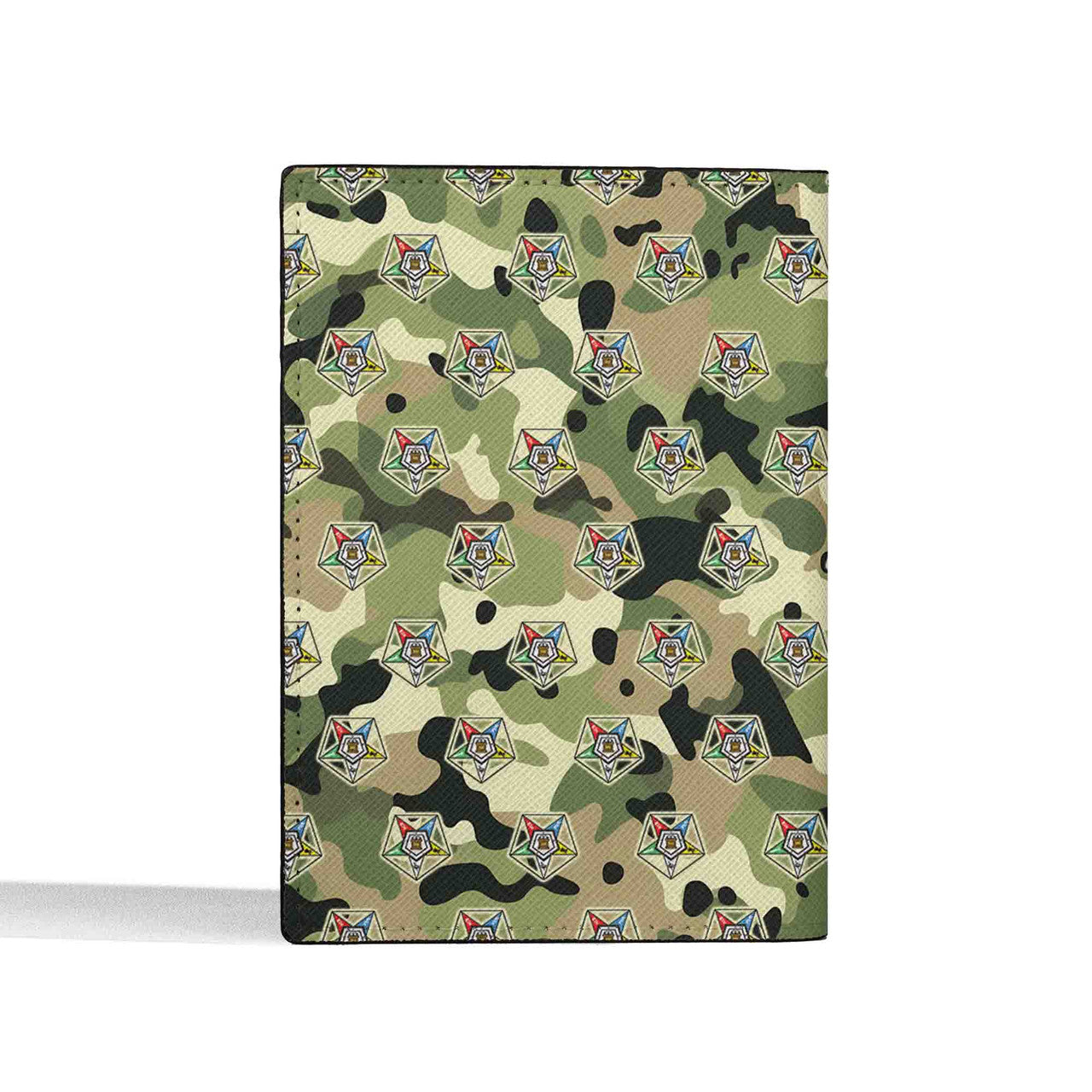 Camo Order of the Eastern Star OES Pentagon Down Passport Holder - FUKAMASONIC