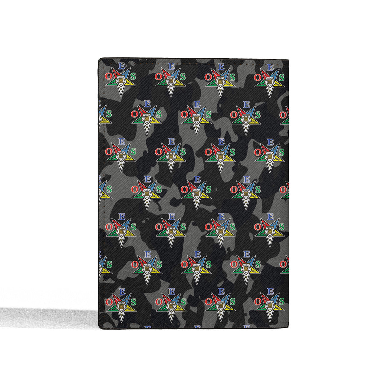 Black Camo Order of the Eastern Star OES Pentagon Down Passport Holder - FUKAMASONIC
