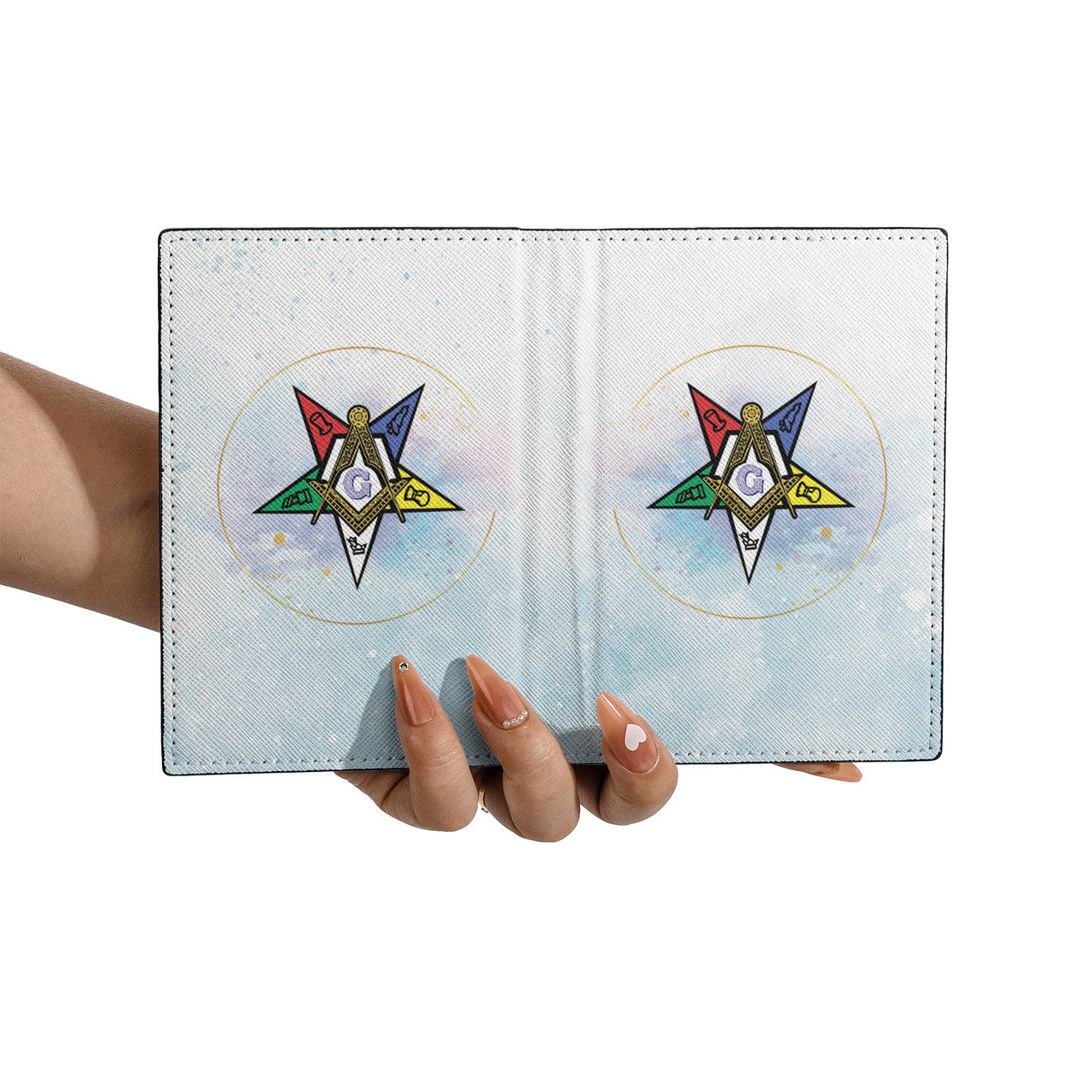 Splash Watercolor OES Pastr Patron Mason Oder of the Eastern Star Passport Holder - FUKAMASONIC