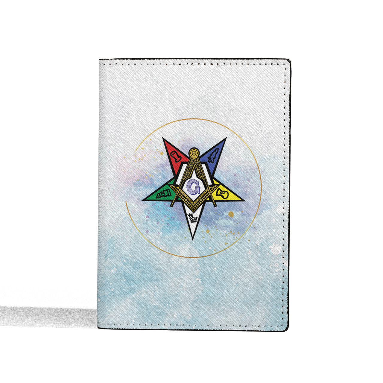 Splash Watercolor OES Pastr Patron Mason Oder of the Eastern Star Passport Holder - FUKAMASONIC