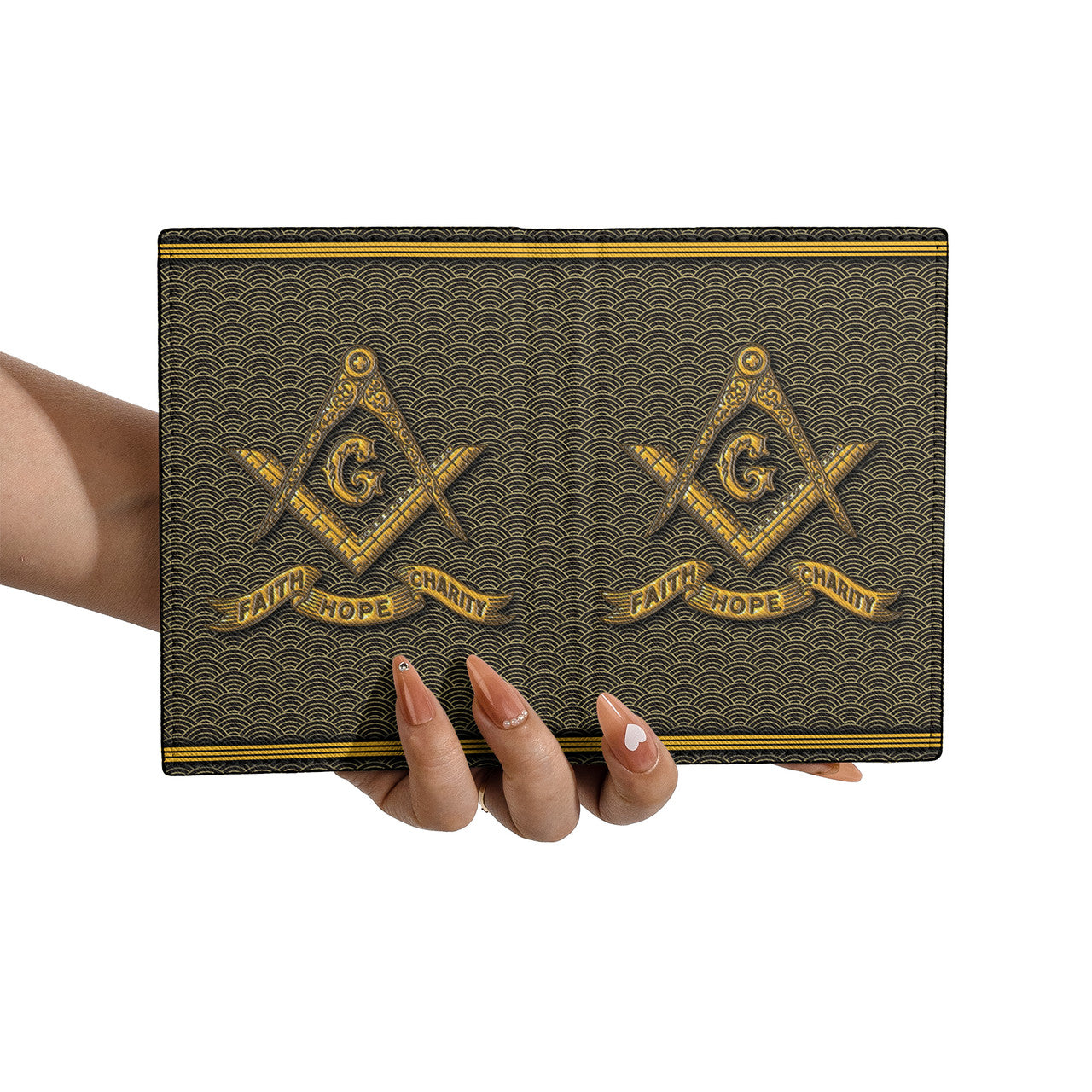 Masonry Faith Hope Charity Freemason Passport Holder - FUKAMASONIC
