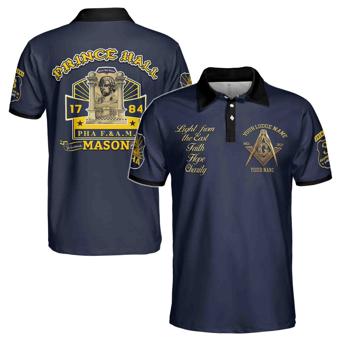 Customize Prince Hall PHA F&A Freemasonary Men's Polo Shirt S-5XL - FUKAMASONIC