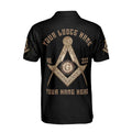 Customize Name, Lodge Name and Number Black and Rose Gold Freemason 3D All Over Print Polo Shirt Size S-5XL - FUKAMASONIC