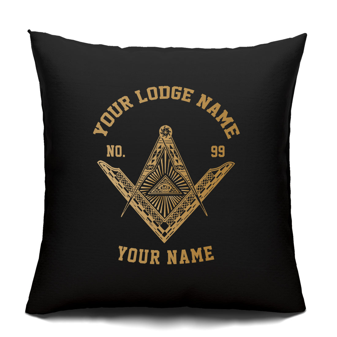 Customized Masonic Symbol Pyramid Freemason All Seeing Eye Black Pillow Case