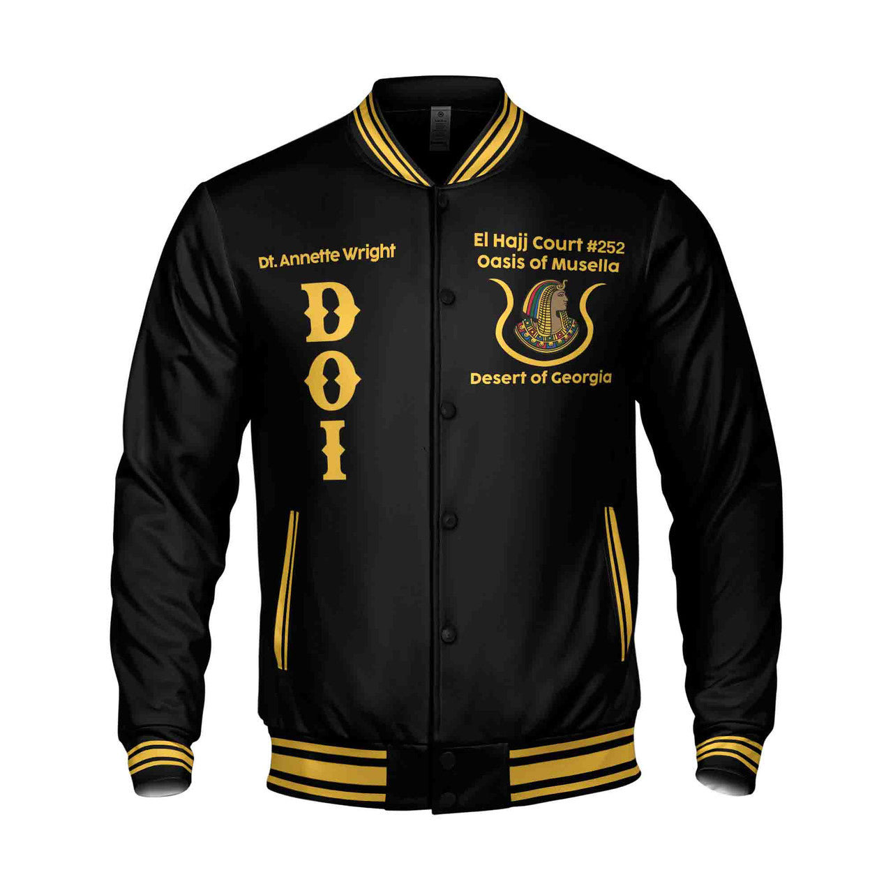 Custom Name Daughters of Isis Ancient Egyptian Order Nobles Mystic Shriner PHA Baseball Jacket S-5XL - FUKAMASONIC