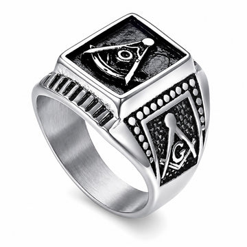 Freemasonry Master Mason Basic Silver Stainless Ring