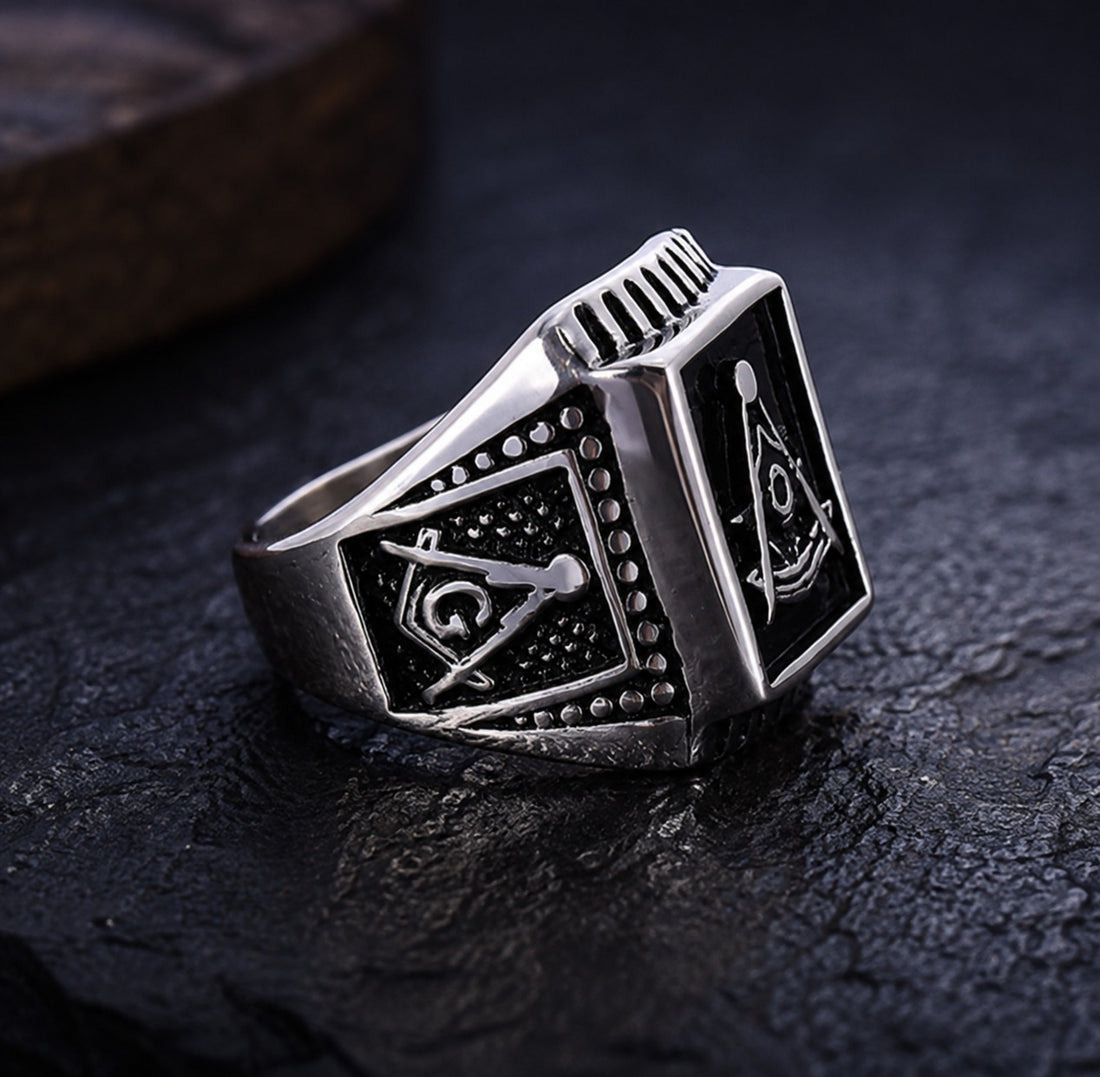 Freemasonry Master Mason Basic Silver Stainless Ring