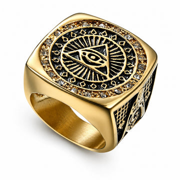 Masonic All-Seeing Eye Master Mason Freemason Stainless Ring