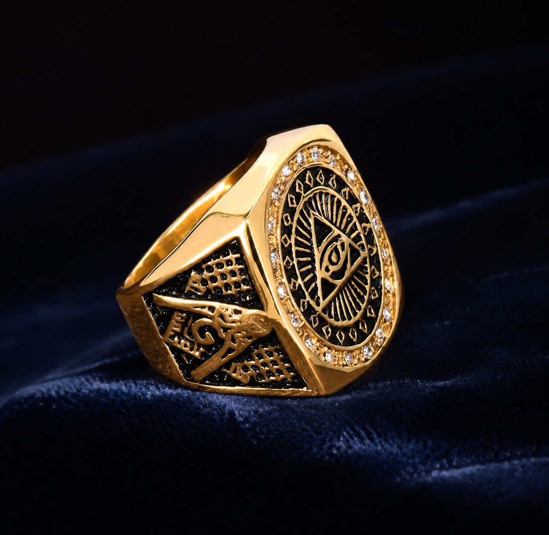 Masonic All-Seeing Eye Master Mason Freemason Stainless Ring