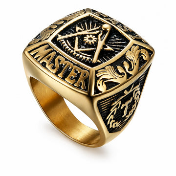 Freemasonic Past Master Masonry Stainless Steel Ring