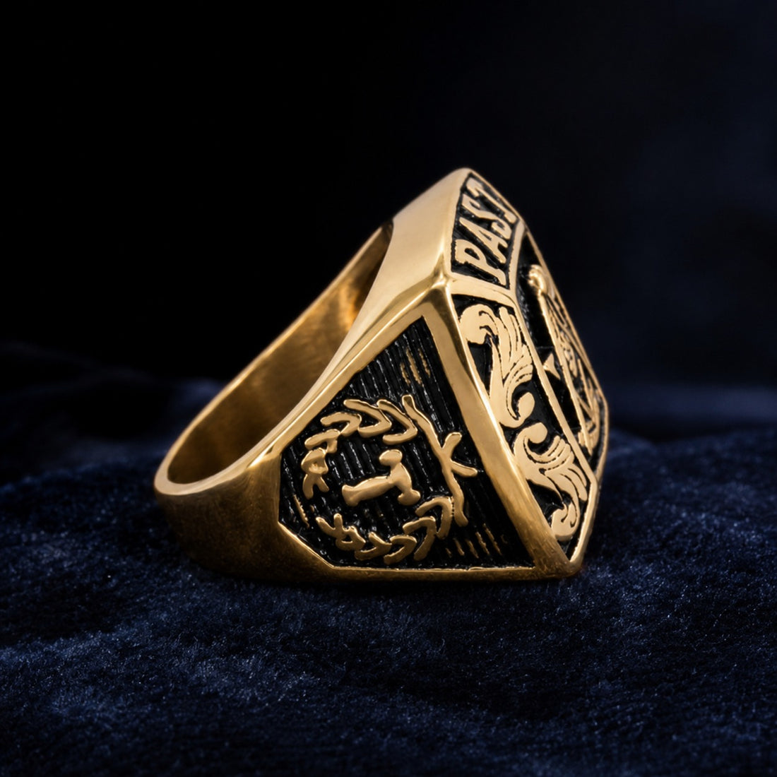 Freemasonic Past Master Masonry Stainless Steel Ring