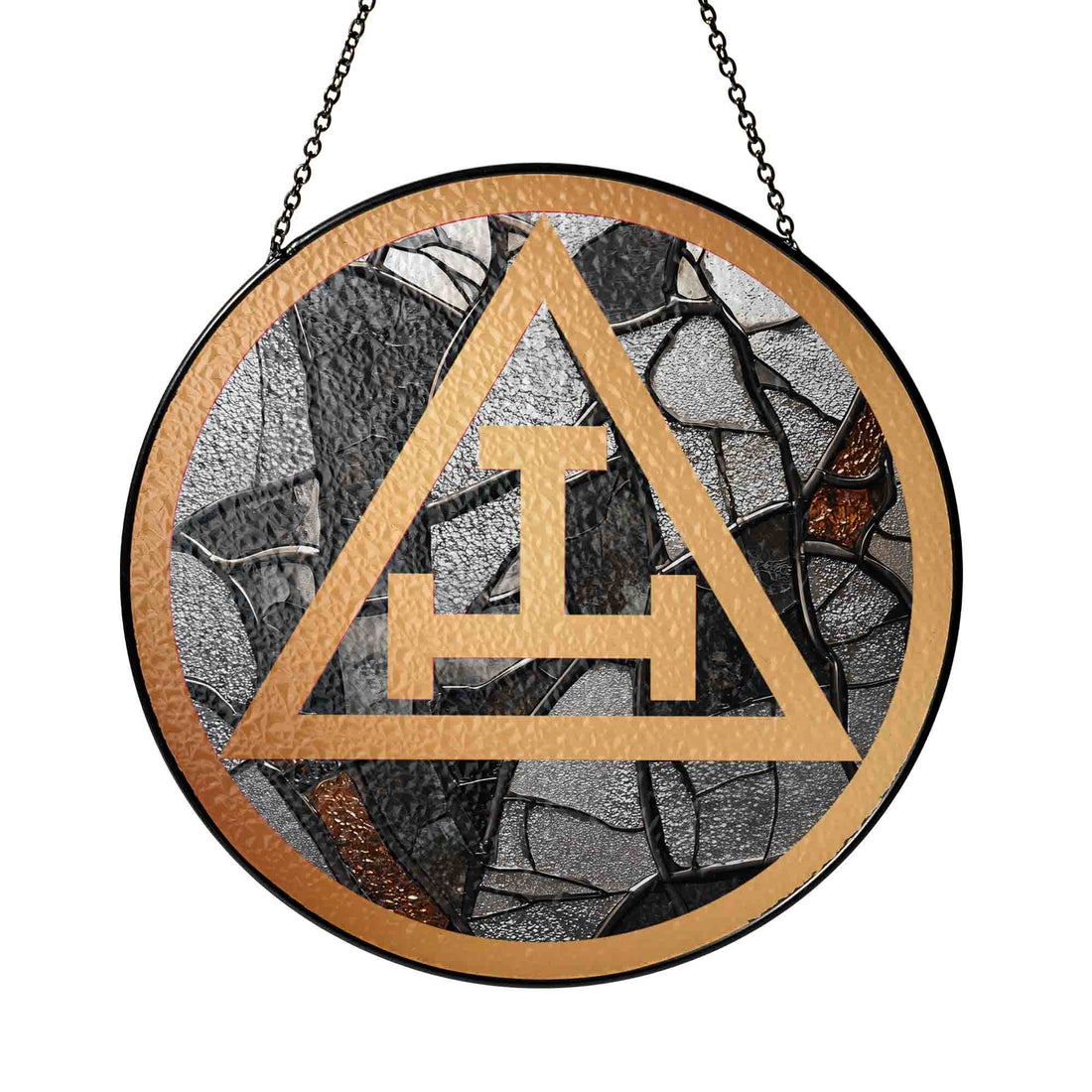 Royal Arch Symbol Mosaic Pattern, York Rite Stained Glass Suncatcher