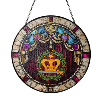 Order of the Amaranth Red Curtain Masonic Stained Glass Suncatcher