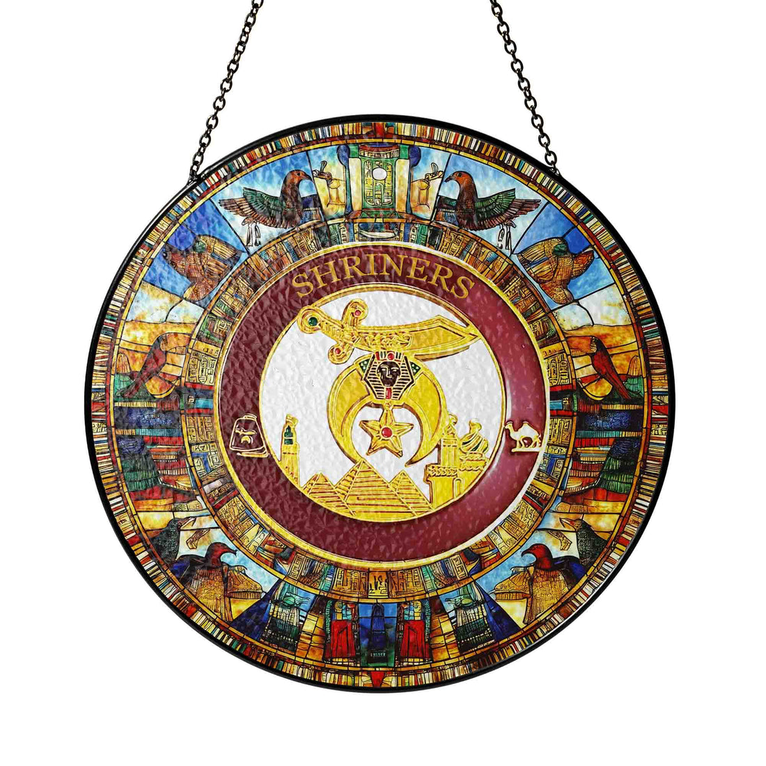 Shriners Symbol Ancient Egypt Style Masonic Stained Glass Suncatcher