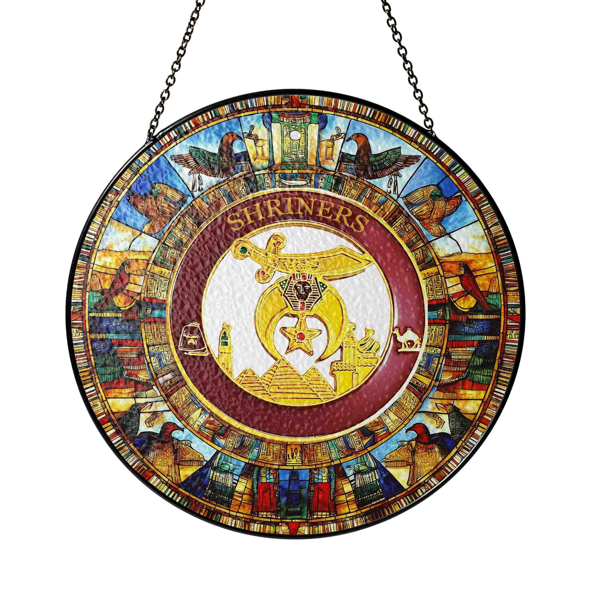 Shriners Symbol Ancient Egypt Style Masonic Stained Glass Suncatcher
