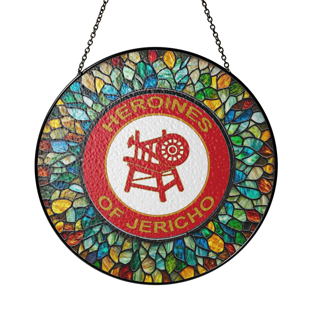 Heroines of Jericho Mosaic Masonic Stained Glass Suncatcher