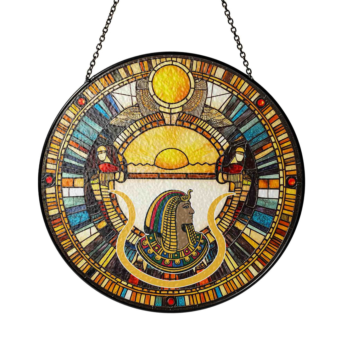 Imperial Court Daughters of Isis DOI Sunset Egyptian Masonic Stained Glass Suncatcher
