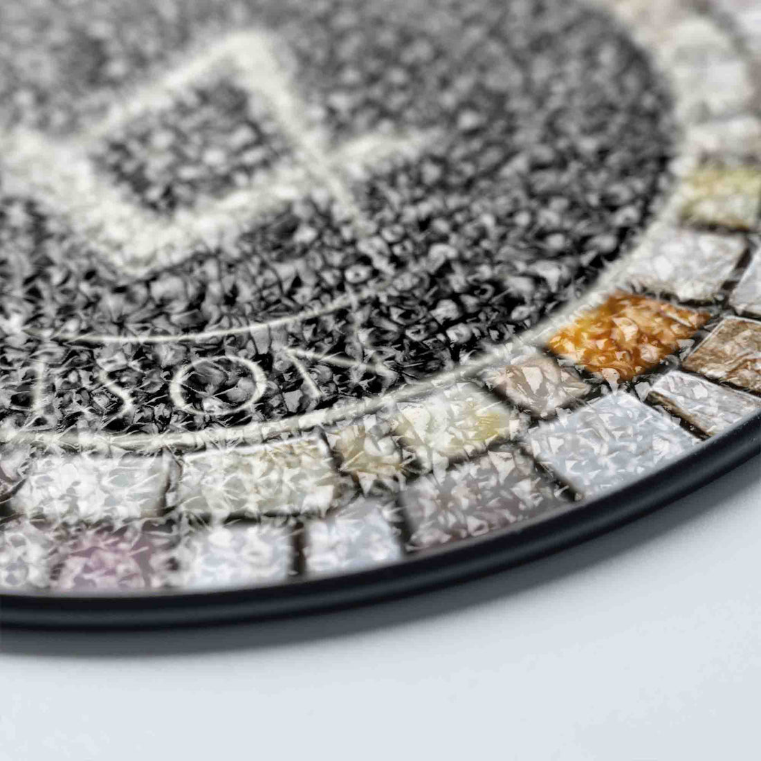 Freemason Symbol Stone Circle Gray Black Stained Glass Suncatcher