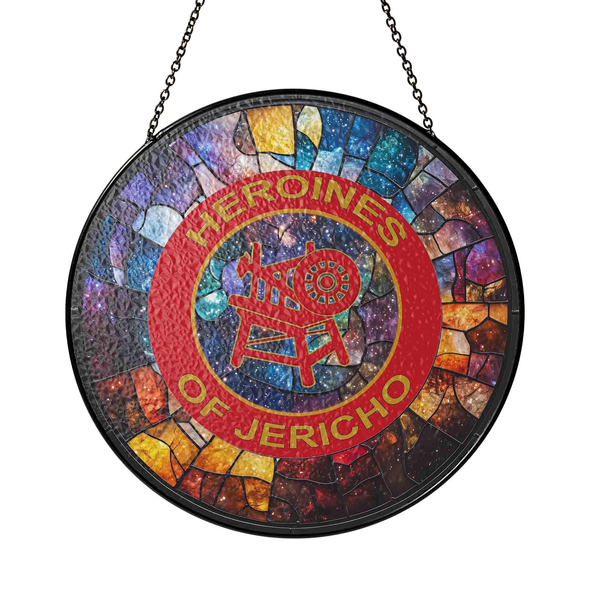 Heroines of Jericho Galaxy Pattern Masonic Stained Glass Gift