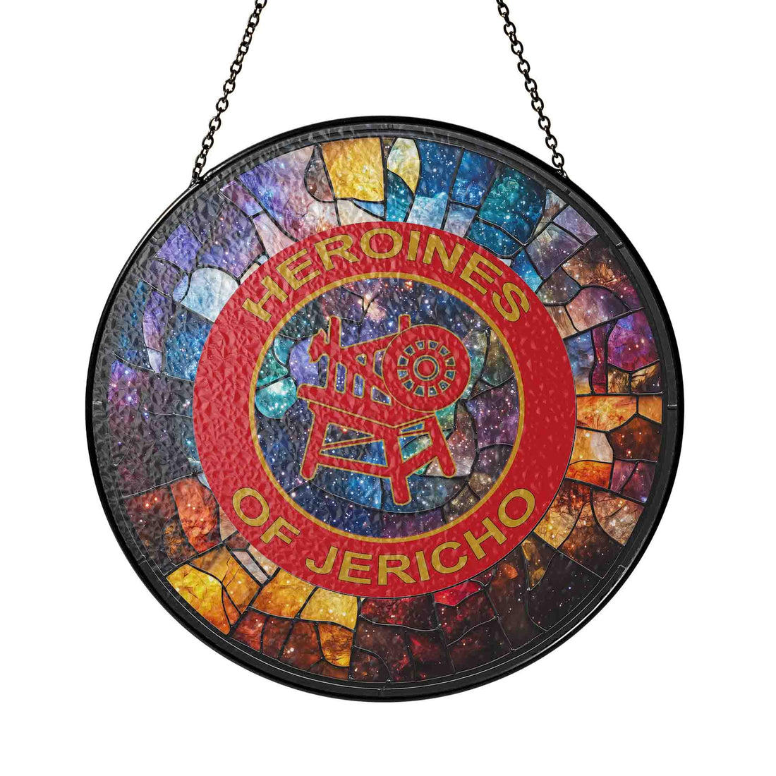 Heroines of Jericho Galaxy Pattern Masonic Stained Glass Gift