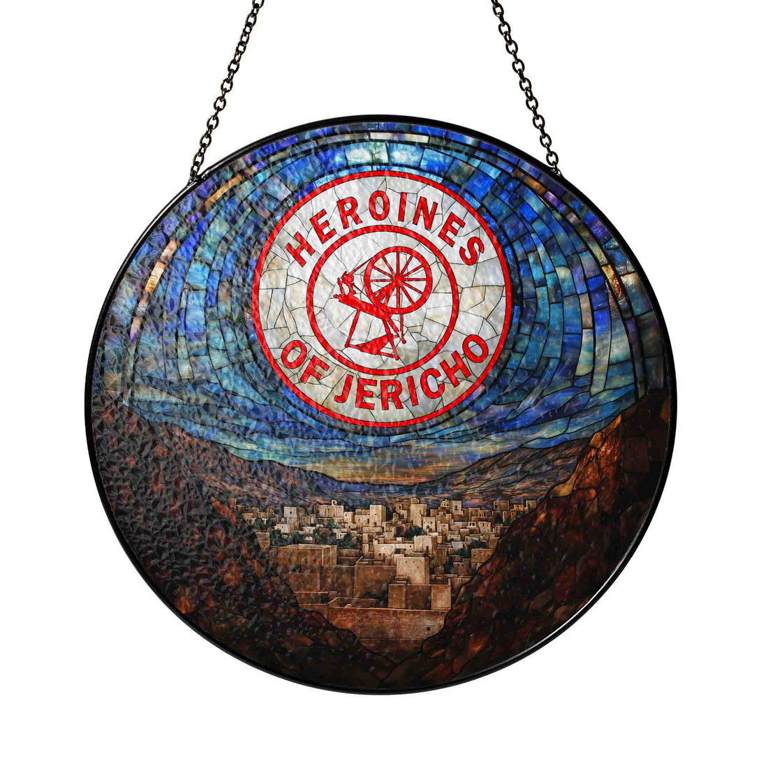 Heroines of Jericho City Symbol Colorful Stained Glass Suncatcher
