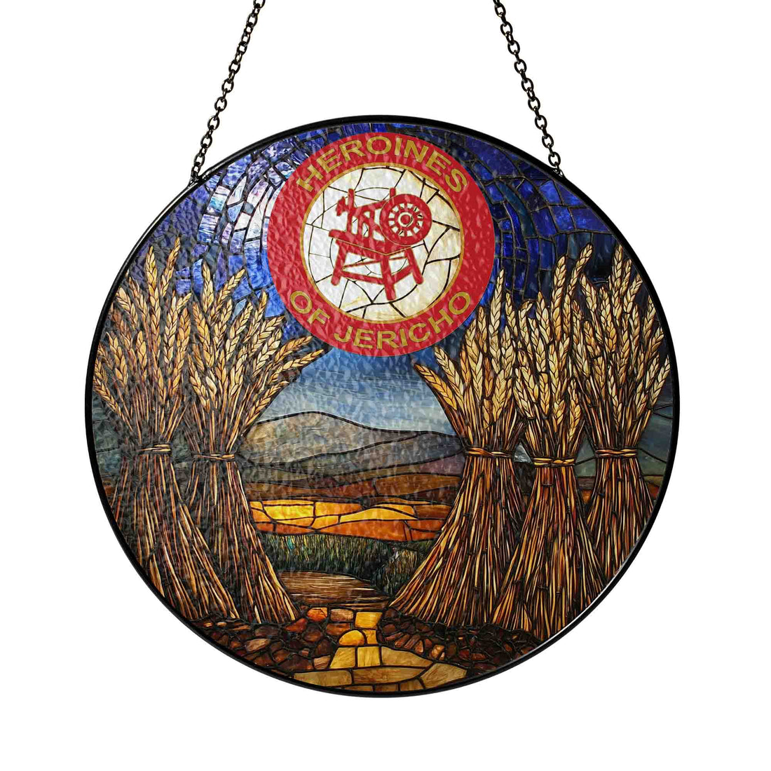 Flax Field Daylight Jericho Masonic Stained Glass Suncatcher