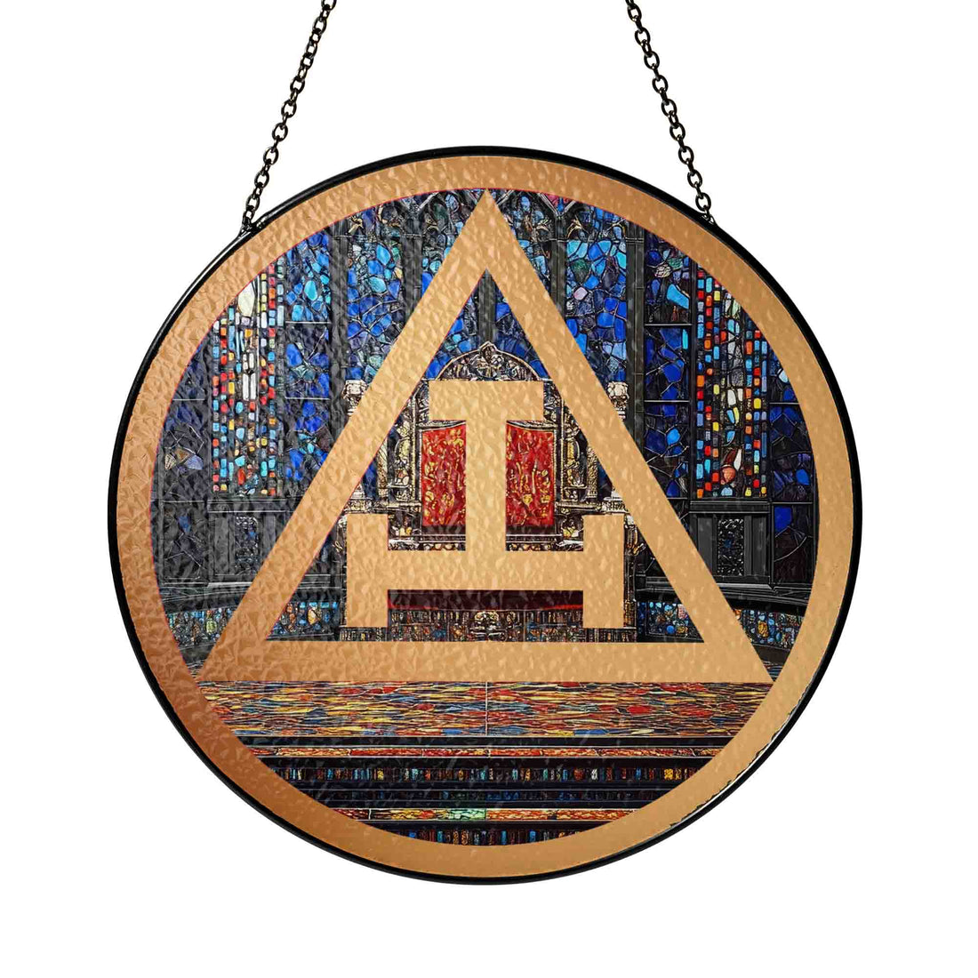Royal Arch Throne Room Symbol Masonic Glass Suncatcher