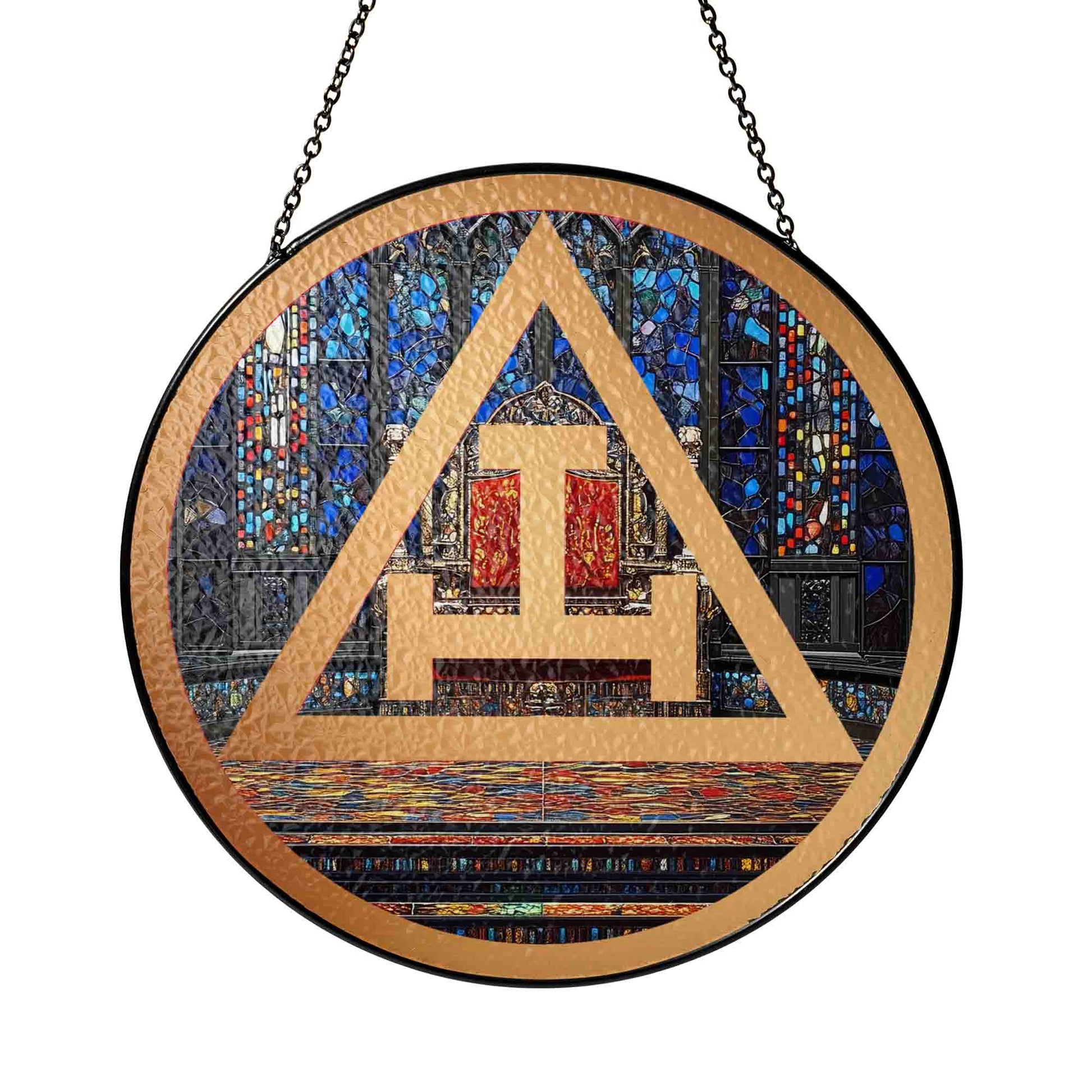 Royal Arch Throne Room Symbol Masonic Glass Suncatcher